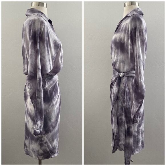 Young Fabulous & Broke Raine Tie-Dye Wrap Mini Dress Elastic Purple Size XS NWT - Picture 3 of 16